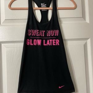 Sweat Now Glow Later Nike Dri-Fit Tank Top Size Extra Small
